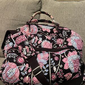 Vera Bradley Black and Pink Floral Travel Bag